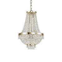 Lampa wisząca CAESAR SP6 ZŁOTY Ideal Lux  114729   klosz  z ciętych kryształów rama w kolorze złotym