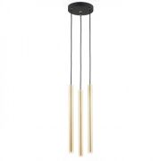 Lampa wisząca SICILIA 6106 Argon 3 tuby LED złota mosiądz