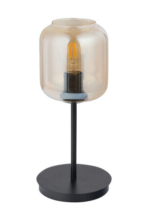 Lampa stołowa SHINE CZARNA Z BURSZTYNOWYM KLOSZEM 50257