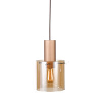 Lampa wisząca JAVIER MD17076-1A Italux NOWOCZESNA SZKLANY KLOSZ ANTYCZNY BRĄZ / CZARNY