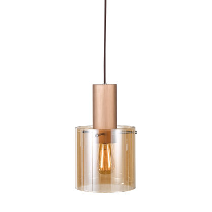 Lampa wisząca JAVIER MD17076-1A Italux NOWOCZESNA SZKLANY KLOSZ ANTYCZNY BRĄZ / CZARNY