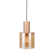 Lampa wisząca JAVIER MD17076-1A Italux NOWOCZESNA SZKLANY KLOSZ ANTYCZNY BRĄZ / CZARNY
