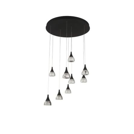 Lampa wisząca DALMATIA 9 AZ3143 nowoczesna minimalistyczna kolor czarny 9 źródeł światła