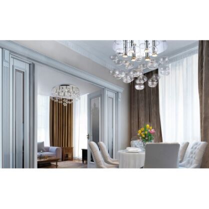 Plafon LUVIA D80 CLEAR AZzardo AZ2571 elegancka szklane elementy ozdobne