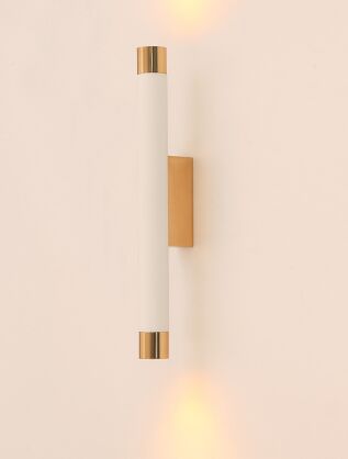 Kinkiet Q Parette Bianco / Gold ORLICKI DESIGN Tuba 29 cm biało- złota