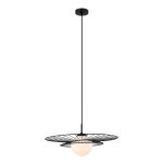 Lampa wisząca ALISON MDM-4001/1 BK Italux DRUCIANA OPRAWA W KOLORZE CZARNYM SZKLANA KULA W CENTRUM - 2