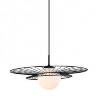 Lampa wisząca ALISON MDM-4001/1 BK Italux DRUCIANA OPRAWA W KOLORZE CZARNYM SZKLANA KULA W CENTRUM