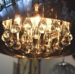 Lampa wisząca Burn 2 AZzardo AZ0700  wnętrza szklanego klosza wydobywaja się kryształy, które nadają awangardowego stylu - 7