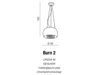 Lampa wisząca Burn 2 AZzardo AZ0700  wnętrza szklanego klosza wydobywaja się kryształy, które nadają awangardowego stylu - 4