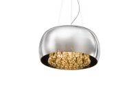 Lampa wisząca Burn 2 AZzardo AZ0700  wnętrza szklanego klosza wydobywaja się kryształy, które nadają awangardowego stylu - 3