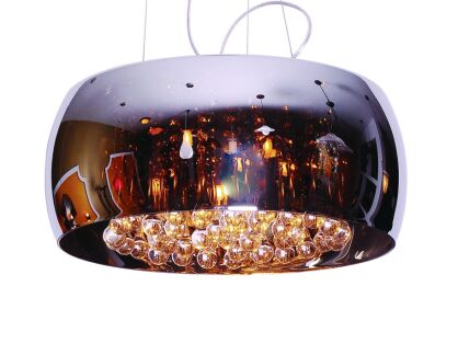 Lampa wisząca Burn 2 AZzardo AZ0700  wnętrza szklanego klosza wydobywaja się kryształy, które nadają awangardowego stylu