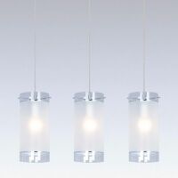 Lampa wisząca Vigo  MDM1560/3 Italux  nowoczesna lampa wykończenie w kolorze chromu klosz w kształcie tuby ze szkła mlecznego i transparentnego