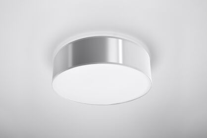 Nowoczesna Lampa Sufitowa Okrągły Plafon ARENA 35 SL. 0122 klosz z tworzywa sztucznego w kolorze aluminium w kształcie walca