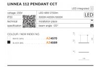 Lampa wisząca LINNEA 112 PENDANT CCT AZ4569 Azzardo czarna ściemnialna 112 cm  - 2
