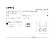 Lampa sufitowa techniczna Plafon Brant 2 AZ2820 AZzardo podwójna oprawa w kolorze białym zaokrąglona - 2