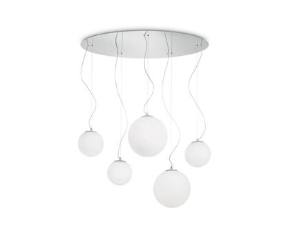 Lampa wisząca Mapa Bianco SP5 043562 NOWOCZESNY IP20 SZKŁO Ideal Lux minimalistyczna oprawa w kolorze białym 