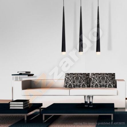 Lampa wisząca Stylo 3 AZzardo  AZ0118 czarna klosze w kształcie stożków na końcach szklane