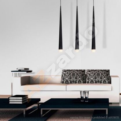 Lampa wisząca Stylo 3 AZzardo  AZ0118 czarna klosze w kształcie stożków na końcach szklane