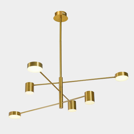 Lampa wisząca Remdal PND-16374-6-COP-GD-4K złota talerzyki