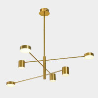 Lampa wisząca Remdal PND-16374-6-COP-GD-4K złota talerzyki