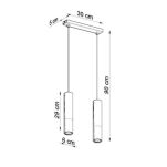 Lampa wisząca LOOPEZ SL.0941 Sollux 2 tuby czarna/ chrom - 2
