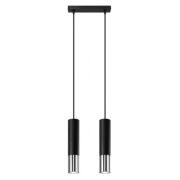 Lampa wisząca LOOPEZ SL.0941 Sollux 2 tuby czarna/ chrom