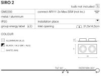 Lampa sufitowa wpuszczana techniczna aluminium SIRO 2 Azzardo  AZ0770 - 3