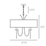 Lampa wisząca  Las Vegas - P06698NI COSMO Light wykonana w stylu nowojorskim abażur z tkaniny - 2