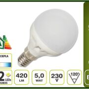 ŻARÓWKA E14 5W G45 12 LED 420lm CIEPŁA MAŁA KULKA
