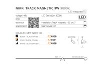  Reflektor do szyny NIKKI TRACK MAGNETIC 3W AZZARDO AZ4590 LED ruchomy czarno-biały  - 3