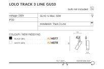 Reflektor do szyny na nóżce  LOLO TRACK 3 LINE AZ4577 Azzardo czarny tuba - 4