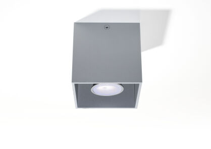Lampa sufitowa plafon  Downlight quad szara  techniczna SL.0024 SOLLUX LIGHTING kwadrat kostka
