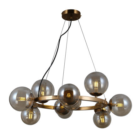 Lampa wisząca Montora PND-30223-11A Italux DESIGNERSKA bursztynowe klosze