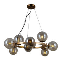 Lampa wisząca Montora PND-30223-11A Italux DESIGNERSKA bursztynowe klosze