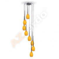 Lampa wisząca Izza 8 amber AZzardo MD1288A-8SO AZ1223 bursztynowe klosze w kształcie kielichów nowoczesny