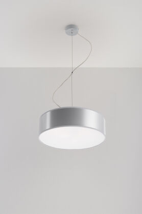 Elegancka Lampa Sufitowa Koło Wisząca ARENA 35  SL. 0116 klosz z tworzywa sztucznego w kolorze szarym w kształcie walca