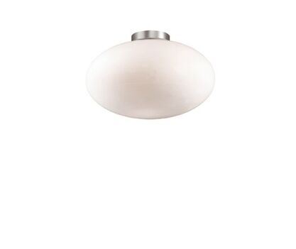 LAMPA SUFITOWA Plafon Candy ⌀40 086781 NOWOCZESNY IP20 SZKŁO Ideal Lux biała oprawa w stylu design