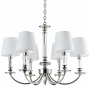 LAMPA WISZĄCA SIENA OKAZAŁA LAMPA Z KLASYCZNYMI ABAŻURAMI I KRYSZTAŁOWYMI RAMOINAMI COSMO LIGHT P06308WH NI
