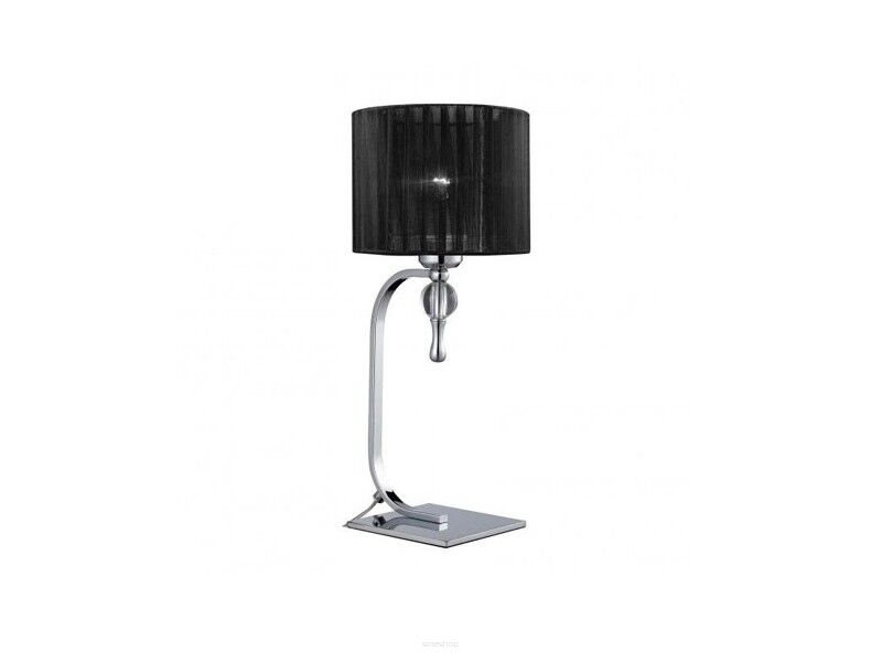 Lampa stołowa Impress Azzardo 1976-1T BK  z metalu o wykończeniu chromowanym i szklanym abażur w kolorze czarnym