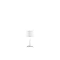 Lampa stołowa Hilton TL1 Ideal Lux  075525 Klosz z folii PVC pokrytej tkaniną i od dołu piaskowanym szkłem metalowa rama w  kolorze chromu