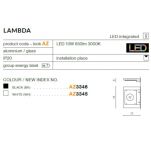 Kinkiet LAMBDA AZ3346 Azzardo wykonamy ze szkła oraz aluminium wykonczonym w kolorze czarnym - 3
