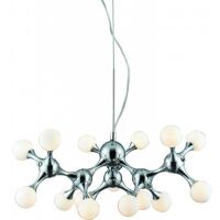 Lampa wisząca Neurono 15 AZzardo MP6199-15 AZ0107  nietypowy kształt białe kuliste klosze chromowane wykończenie