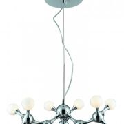 Lampa wisząca Neurono 15 AZzardo MP6199-15 AZ0107  nietypowy kształt białe kuliste klosze chromowane wykończenie