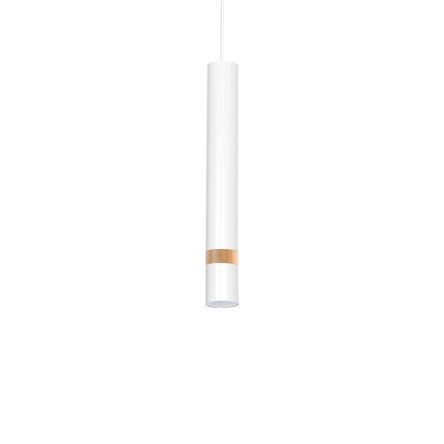 Lampa wisząca JOKER WHITE/WOOD 1xGU10  MLP6301 tuba biała 