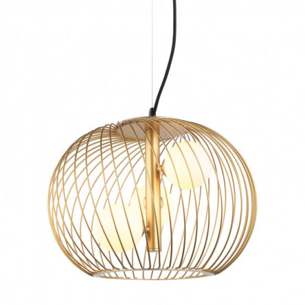 Lampa wisząca CLARISA MDM-3843-3 GD Italux NOWOCZESNA STYLOWA LAMPA ZŁOTY DRUCIANY KLOSZ 3 ŹRÓDŁA ŚWIATŁA