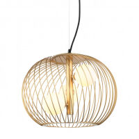 Lampa wisząca CLARISA MDM-3843-3 GD Italux NOWOCZESNA STYLOWA LAMPA ZŁOTY DRUCIANY KLOSZ 3 ŹRÓDŁA ŚWIATŁA
