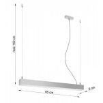 Lampa wisząca PINNE TH.034 Thoro 17W szara 4000K funkcjonalna 65 cm - 2
