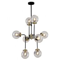 Lampa wisząca Odelia V1009-8 Italux w surowym stylu industrialnym metalowe elementy mają czarne wykończenie z dodatkami antycznego brązu łamana