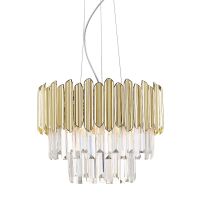 Lampa wisząca GLADIUS P0535-05B-F4J7 Zuma line złota kryształy 41 cm