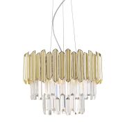Lampa wisząca GLADIUS P0535-05B-F4J7 Zuma line złota kryształy 41 cm